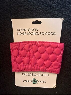 Pink Quilted Reusable Clutch Sleeve with Plaid Interior